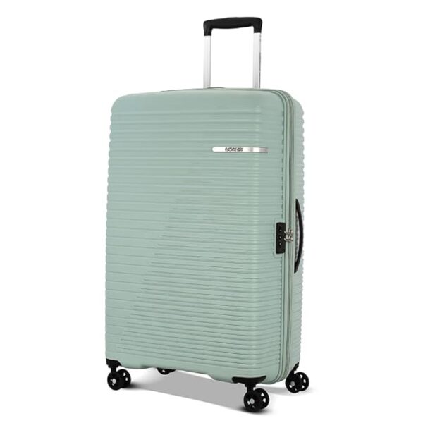 American Tourister Liftoff 79 CM Large Check-in Polypropylene (PP) Hard 8 Wheels Spinner Luggage/Suitcase/Trolley Bag for Travel (Sea Blue)